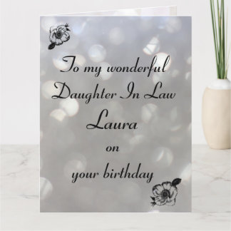 Personalised Daughter In Law Birthday Card