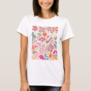 Personalised Daughter Mama Gift Grandma flower T-Shirt