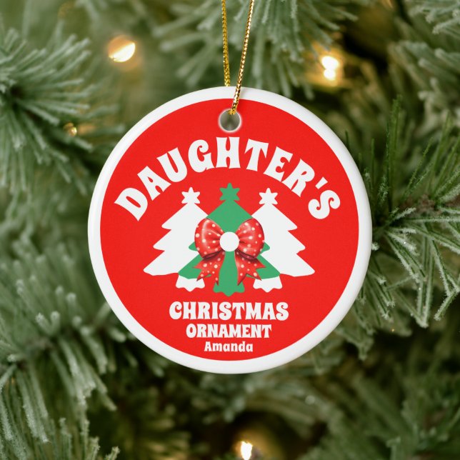 Personalised Daughter's Photo Christmas Tree Ceramic Ornament (Tree)