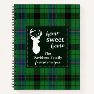 Personalised Davidson Tartan Plaid Family Recipe Notebook
