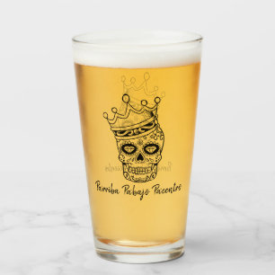 Personalised Day of the Dead Calavera TOAST Glass