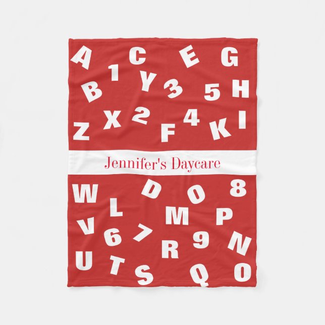 Personalised Daycare Alphabet Fleece Blanket (Front)