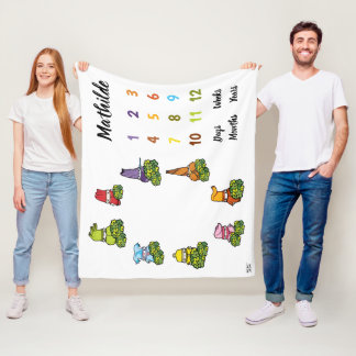 Personalised Days Weeks Months Age Milestone Baby Fleece Blanket