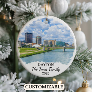 Personalised Dayton Ornament, Custom Ohio State Ceramic Ornament