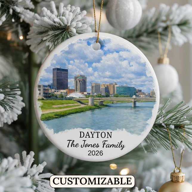 Personalised Dayton Ornament, Custom Ohio State Ceramic Ornament (Creator Uploaded)