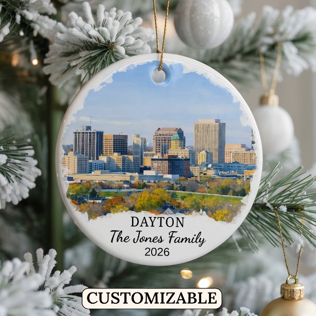 Personalised Dayton Ornament, Custom Ohio State Ceramic Ornament (Creator Uploaded)