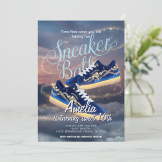 Personalised Dazzling Sneaker Ball Birthday Starry Invitation