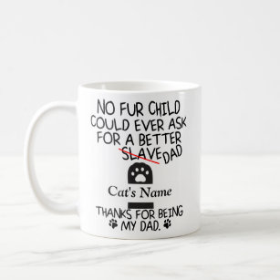 personalised dear cat dad, cat's name coffee mug