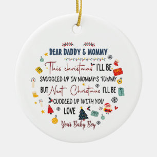 Personalised Dear Daddy This Christmas I'll Be Snu Ceramic Ornament