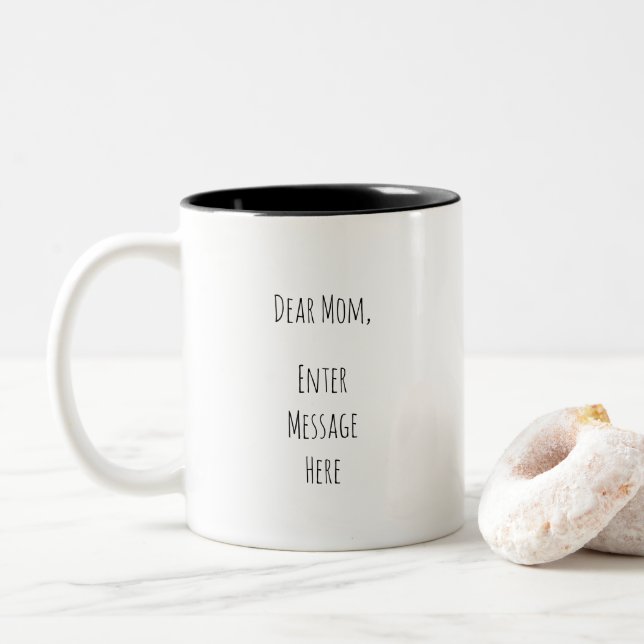 Personalised Dear Mum Two-Tone Coffee Mug (With Donut)