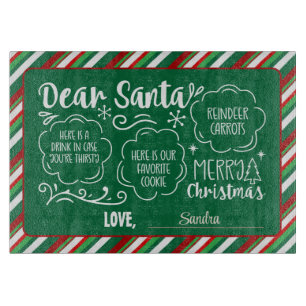 Personalised Dear Santa Cookie & Milk tray Cutting Board