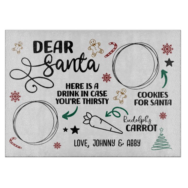 Personalised Dear Santa Cutting Board (Front)