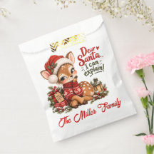 Personalised Dear Santa Reindeer Christmas Favour