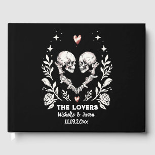 Personalised Death Lovers Gothic Skeleton Wedding Guest Book