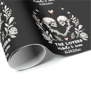 Personalised Death Lovers Gothic Skeleton Wedding Wrapping Paper