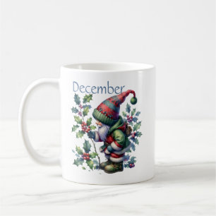 Personalised December Birth Month Garden Gnome  Coffee Mug