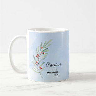 Personalised December Flower Mug