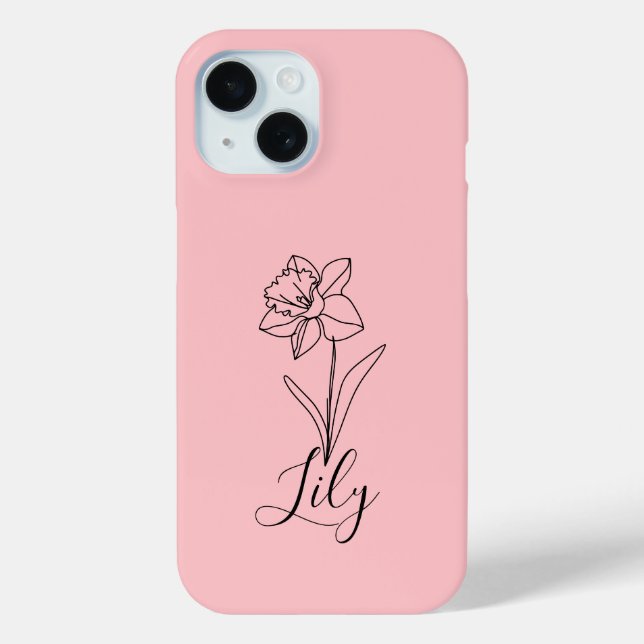 Personalised December Narcissus Birth Flower Gift  Case-Mate iPhone Case (Back)