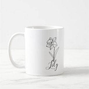 Personalised December Narcissus Birth Flower Gift  Coffee Mug