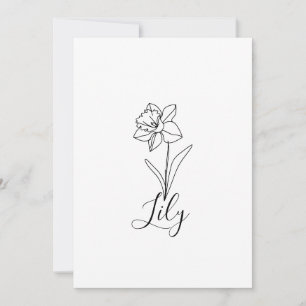 Personalised December Narcissus Birth Flower Gift  Invitation