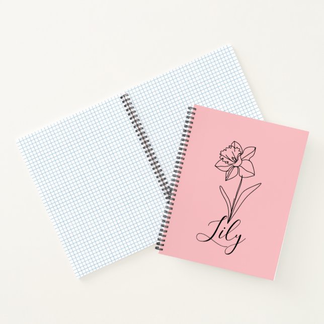 Personalised December Narcissus Birth Flower Gift  Notebook (Inside)