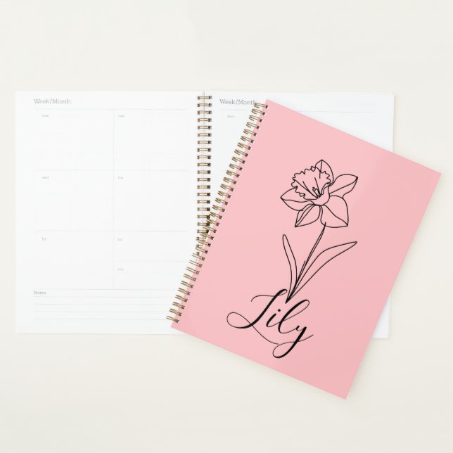 Personalised December Narcissus Birth Flower Gift  Planner (Display)