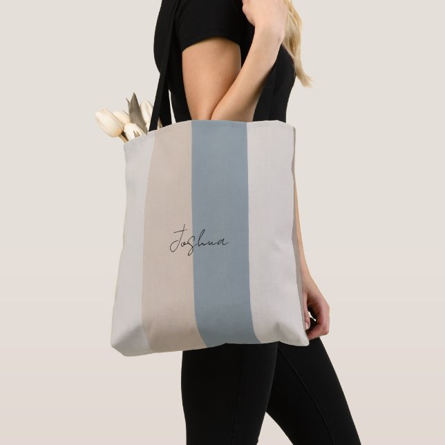 personalised decent stripes tote bag (Close Up)