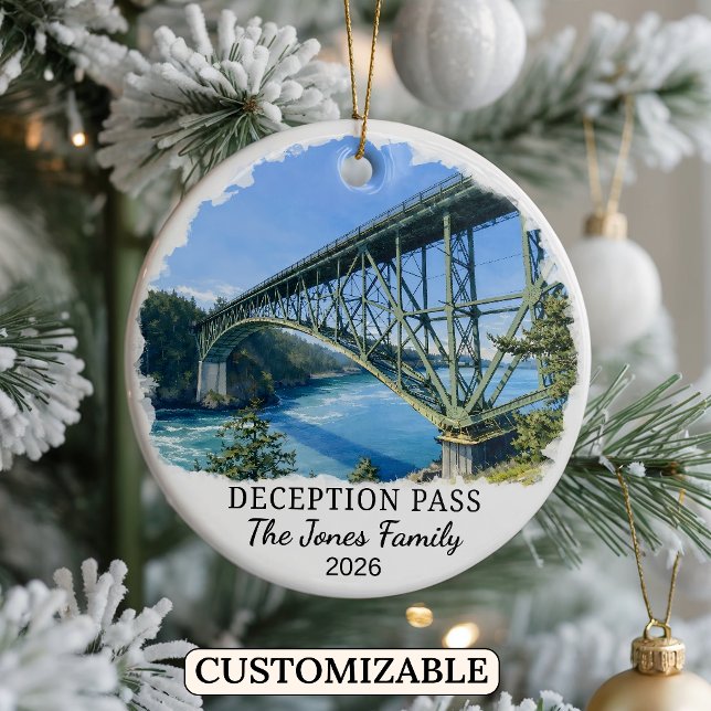 Personalised Deception Pass Ornament, Washington Ceramic Ornament (Creator Uploaded)