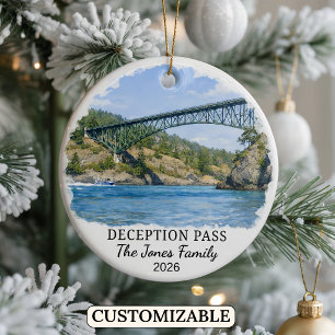 Personalised Deception Pass Ornament, Washington Ceramic Ornament
