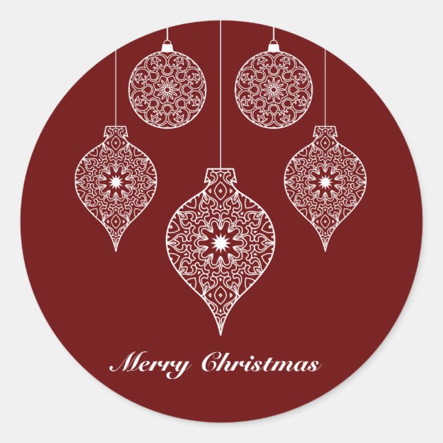 Personalised Decorative Christmas Design Classic Round Sticker (Front)
