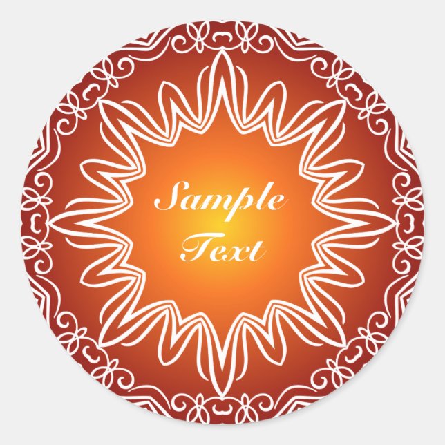 Personalised Decorative Design Classic Round Sticker (Front)