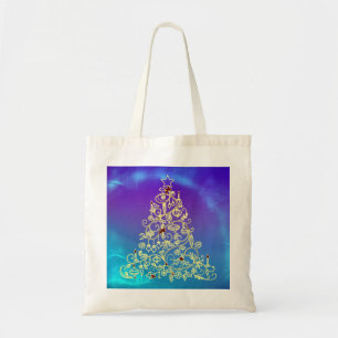 Personalised Decorative Merry Christmas Swirl Tote Bag