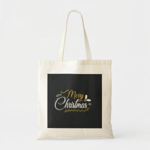 Personalised Decorative Merry Christmas Swirl Tote Bag