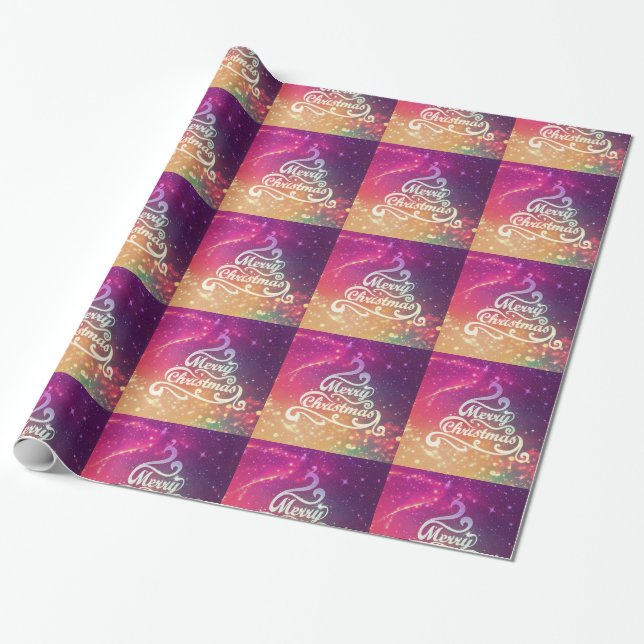 Personalised Decorative Merry Christmas Wrapping Paper (Unrolled)