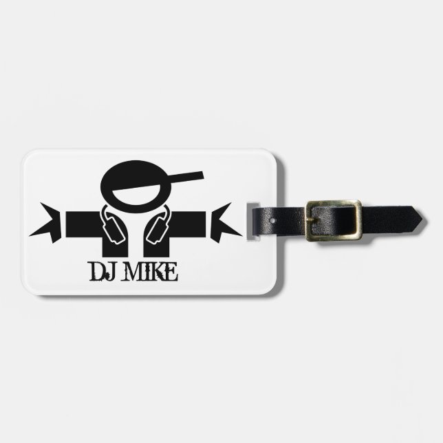 Personalised deejay luggage tag | DJ Gear (Front Horizontal)
