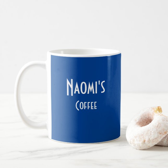 Personalised Deep Blue Coffee Mug (With Donut)