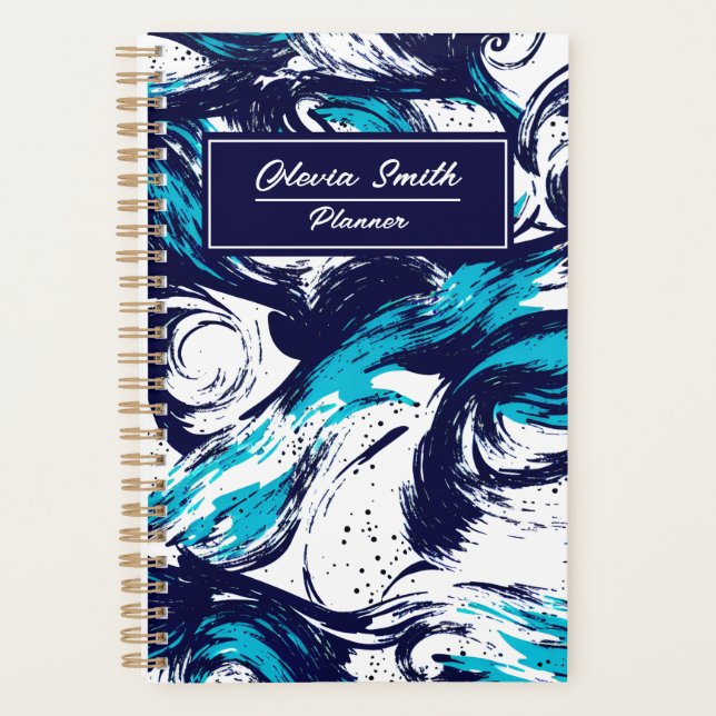 Personalised Deep Ocean Print Planner (Front)