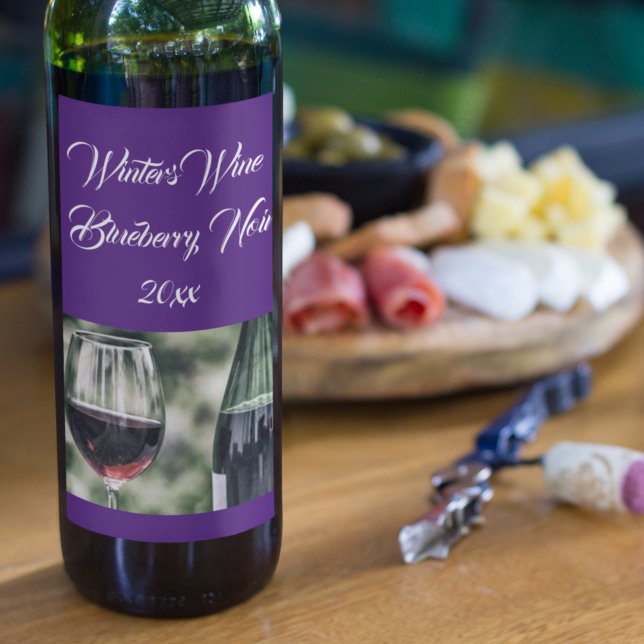 Personalised Deep Purple Wine Bottles Photo Wine Label (Creator Uploaded)