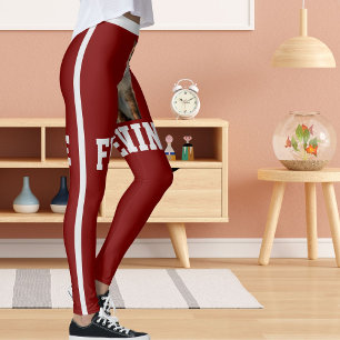 Personalised Deep Red Cute Siamese Cat Pet Photo Leggings