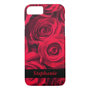 Personalised Deep Red Rose Blooms iPhone 8/7 Case