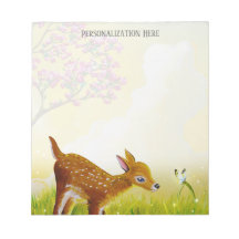 Personalised Deer & Butterfly Notepad