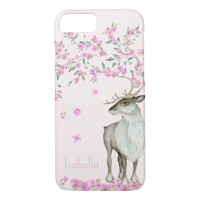 Personalised Deer Cherry Blossom Spring Flower Case-Mate iPhone Case (Back)