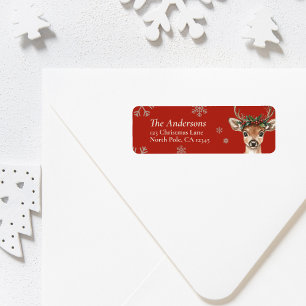 Personalised Deer Christmas Return Address Label