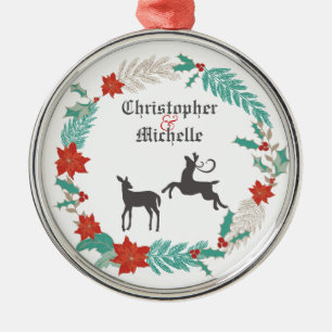 Personalised Deer Couples 1st Christmas Ornament