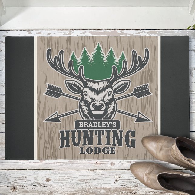 Personalised Deer Elk Hunter Bow Hunting Lodge Doormat (Creator Uploaded)