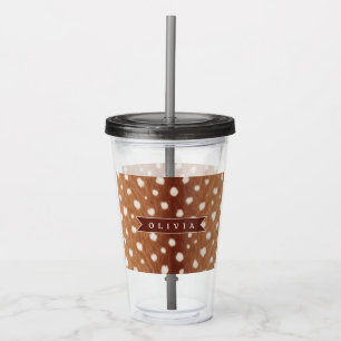 Personalised Deer Print Neutral Aesthetic Gifts Acrylic Tumbler