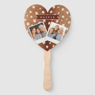 Personalised Deer Print Neutral Aesthetic Gifts Hand Fan