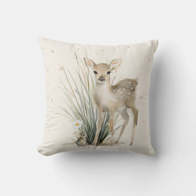 Personalised Deer Throw Pillow (Front)