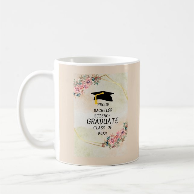 Personalised degree graduation saying  coffee mug (Left)
