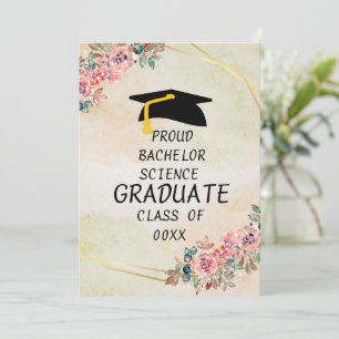 Personalised degree graduation saying  invitation